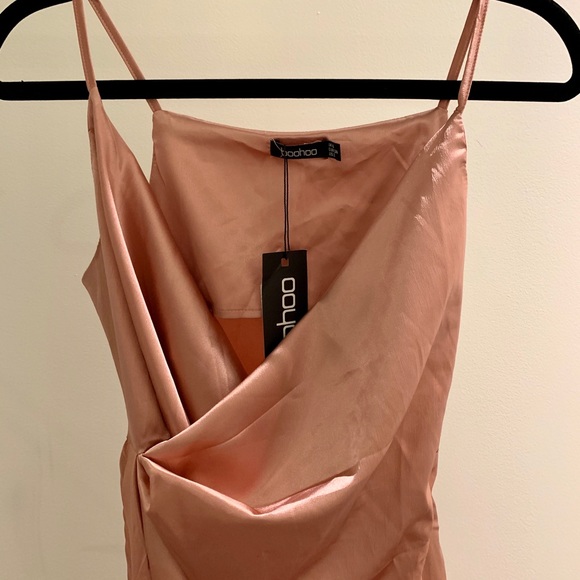 Satin Wrap Strappy Midi Dress - New with Tags - Picture 4 of 5